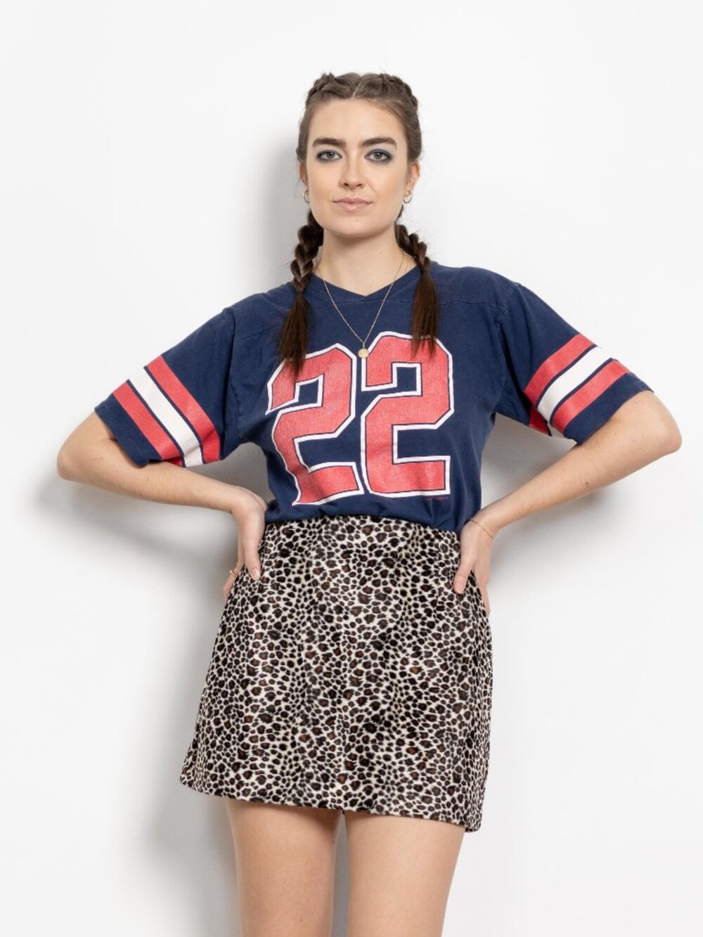 Vintage 90s Leopard Faux Fur Mini Skirt, High Waist / 28 29 Waist